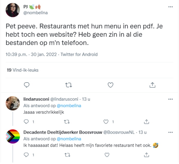 PDF menukaart tweets