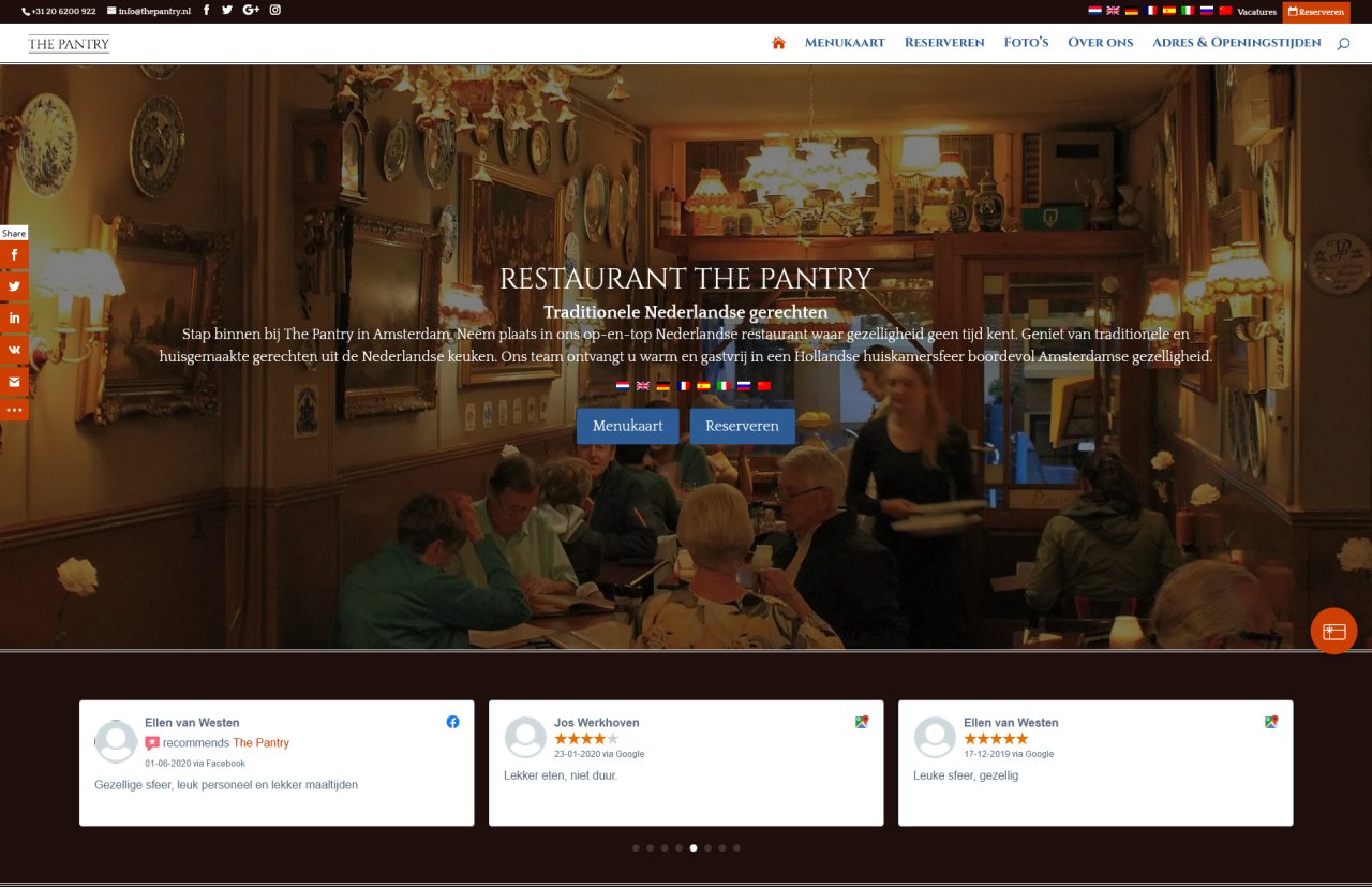 Reviews op de website van Restaurant The Pantry in Amsterdam